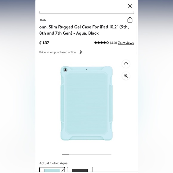 onn 10.2” iPad gel case for 7th, 8th, and 9th gen - Picture 4 of 5